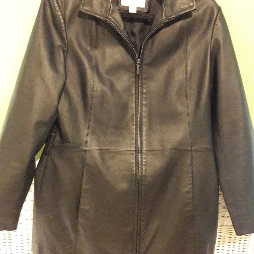 Black leather jacket